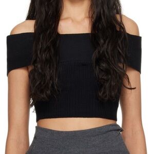 Anna Quan Rib Knit off the shoulder cropped tank size 6